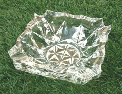 1970s Ashtray Cut and chiseled glass