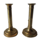 Lot of 2 adjustable brass candlesticks