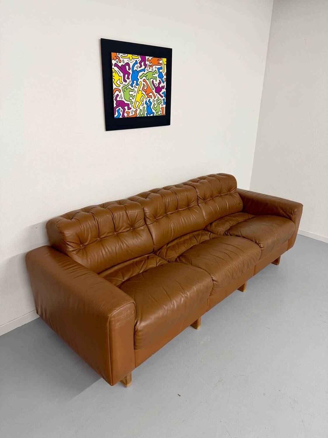 Vintage 1970s De Sede DS-40 camel leather 3-seater sofa