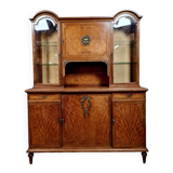 Superb library buffet with two bodies Louis XVI style in marquetry circa 1880