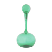 Italian bottle or decanter in green blown glass empoli