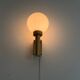 Large minimalist cinema wall light in opal glass and heavy brass, 1960s, Germany