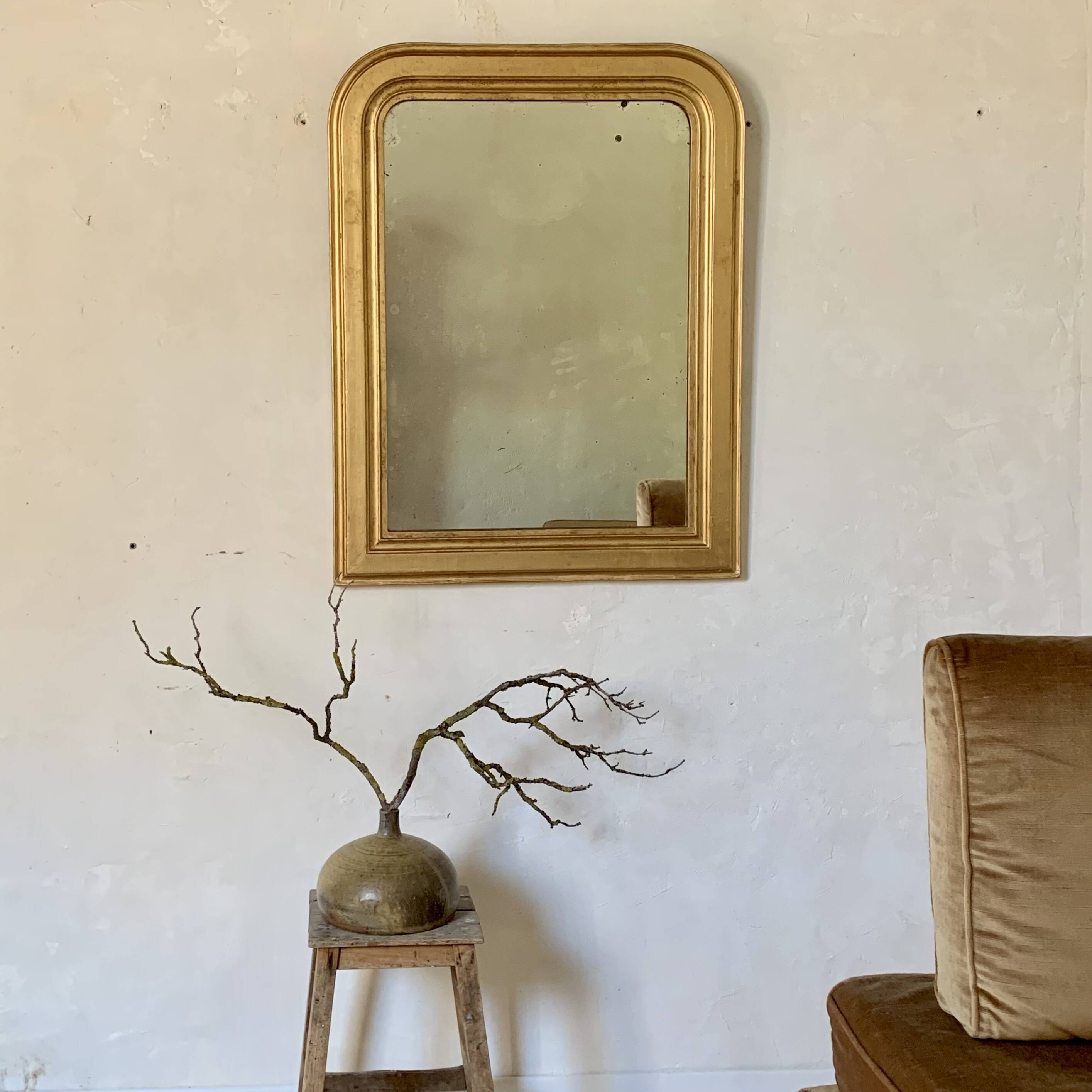 Louis Philippe overmantel fireplace mirror in gold