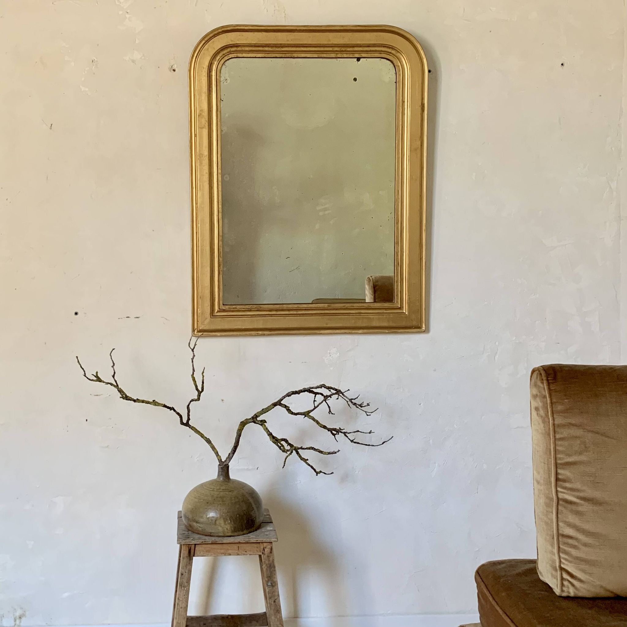 Louis Philippe overmantel fireplace mirror in gold