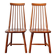 Set of 2 vintage solid wooden highback chairs