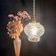 Vintage molded glass globe pendant light