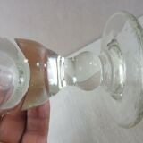 Old wormwood glass in molded glass, in thick glass