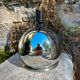 Vintage 70s chrome ball lamp base