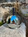 Pied de lampe boule chromée vintage 70