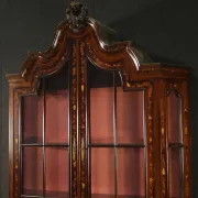 20th Century Inlaid Wood Dutch Display Cabinet, 1970