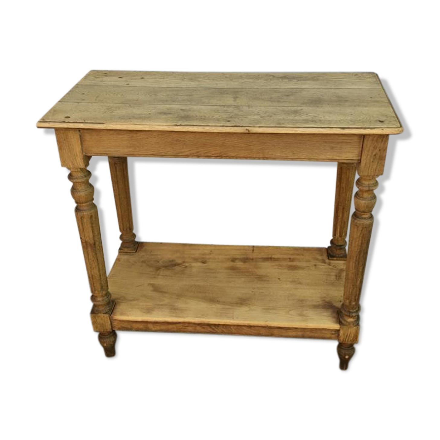 Rustic console in stripped light oak