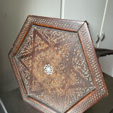 Antique Ottoman Turkish table with inlays and intricate carvings