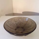 Art Deco smoked molded glass bowl signed Stella
