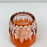 Orange overlay crystal glass in Piccadilly style by Baccarat.