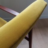 Pair of redone chairs with nine yellow velvet