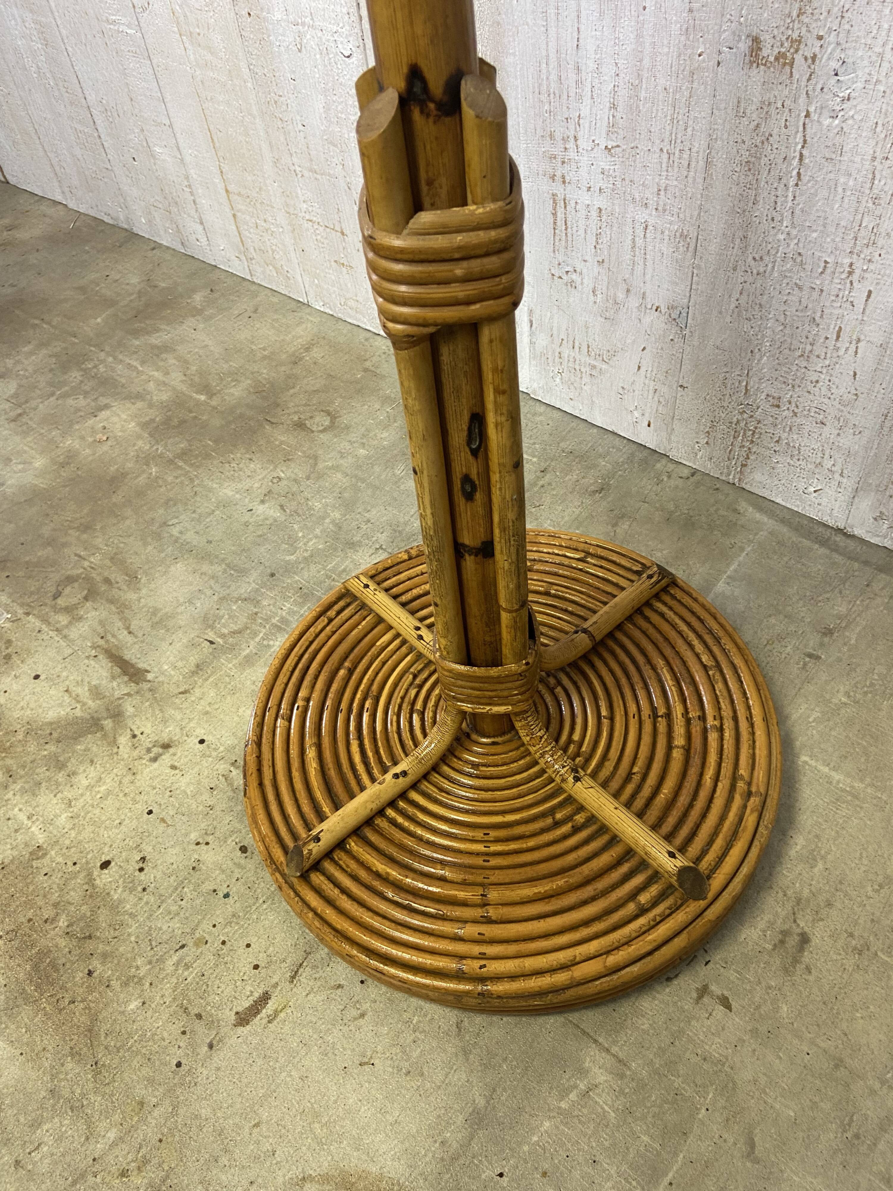 Vintage rattan coat rack
