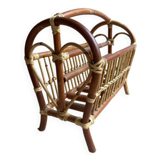 Rattan magazine rack