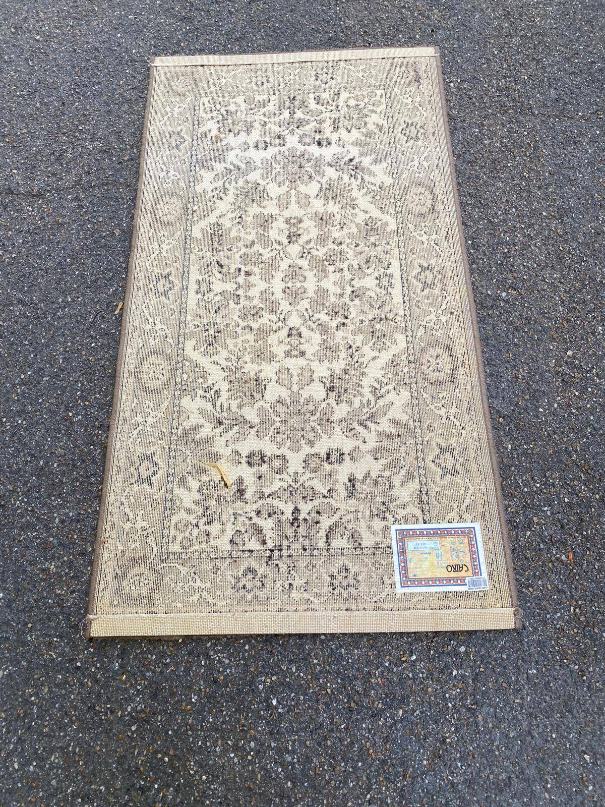Brown beige Egyptian oriental rug 80x150cm