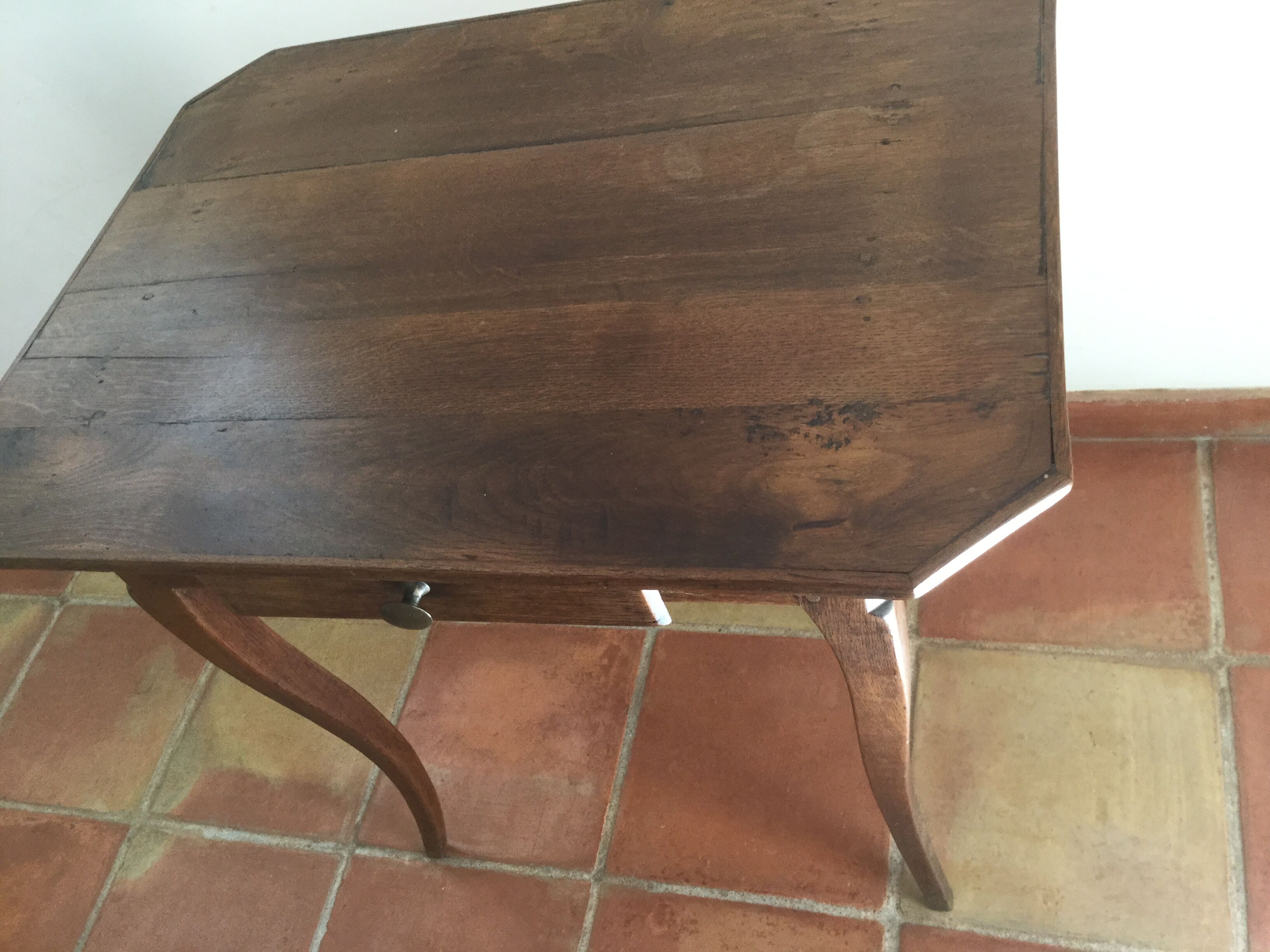 Flat desk in Louis XV style oak, early XXth
