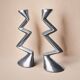 Pair of zigzag candlesticks, England, 1980