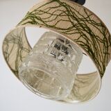 Glass and fabric hanging lamp