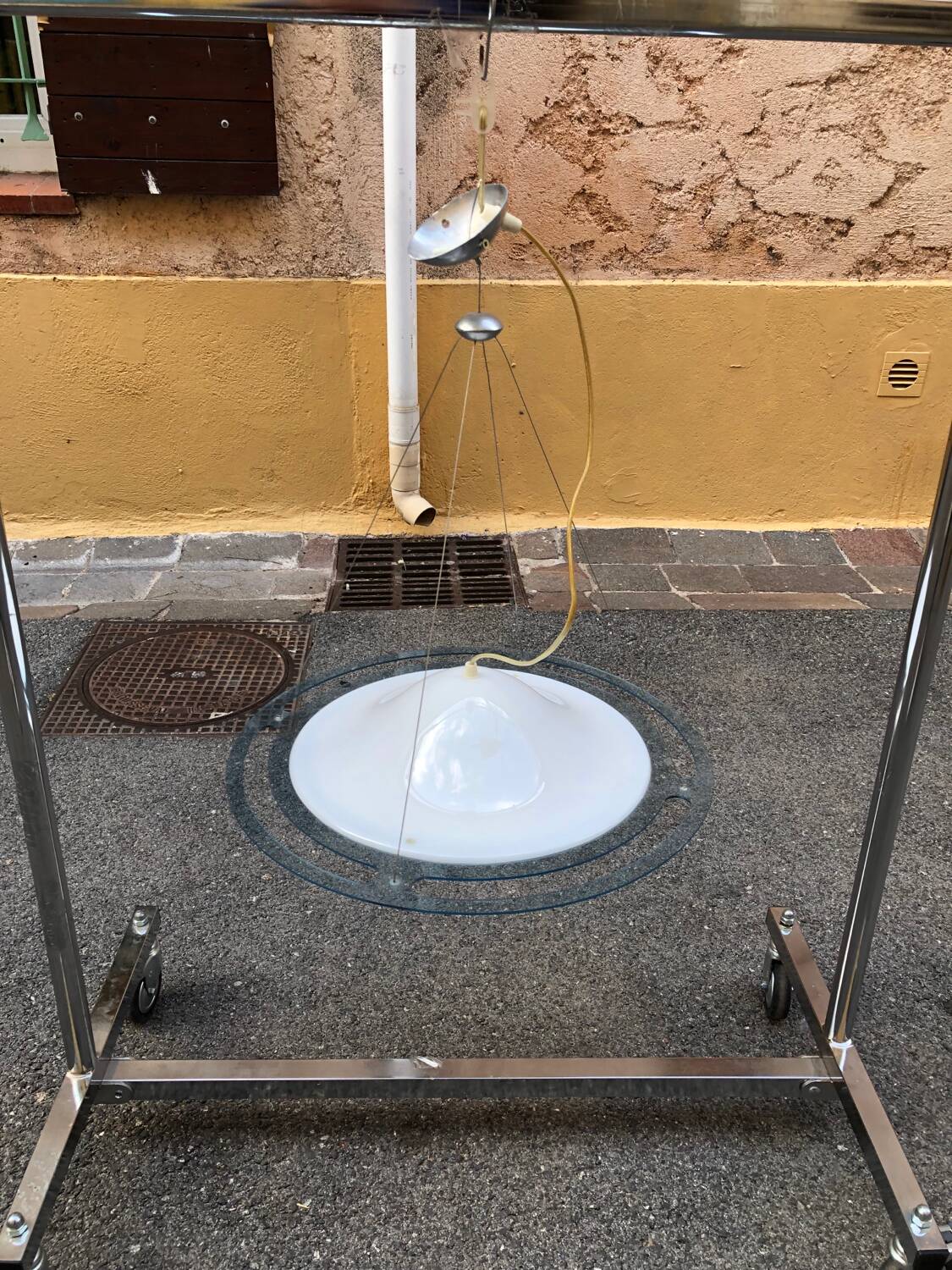 Vintage 70's style plastic pendant light