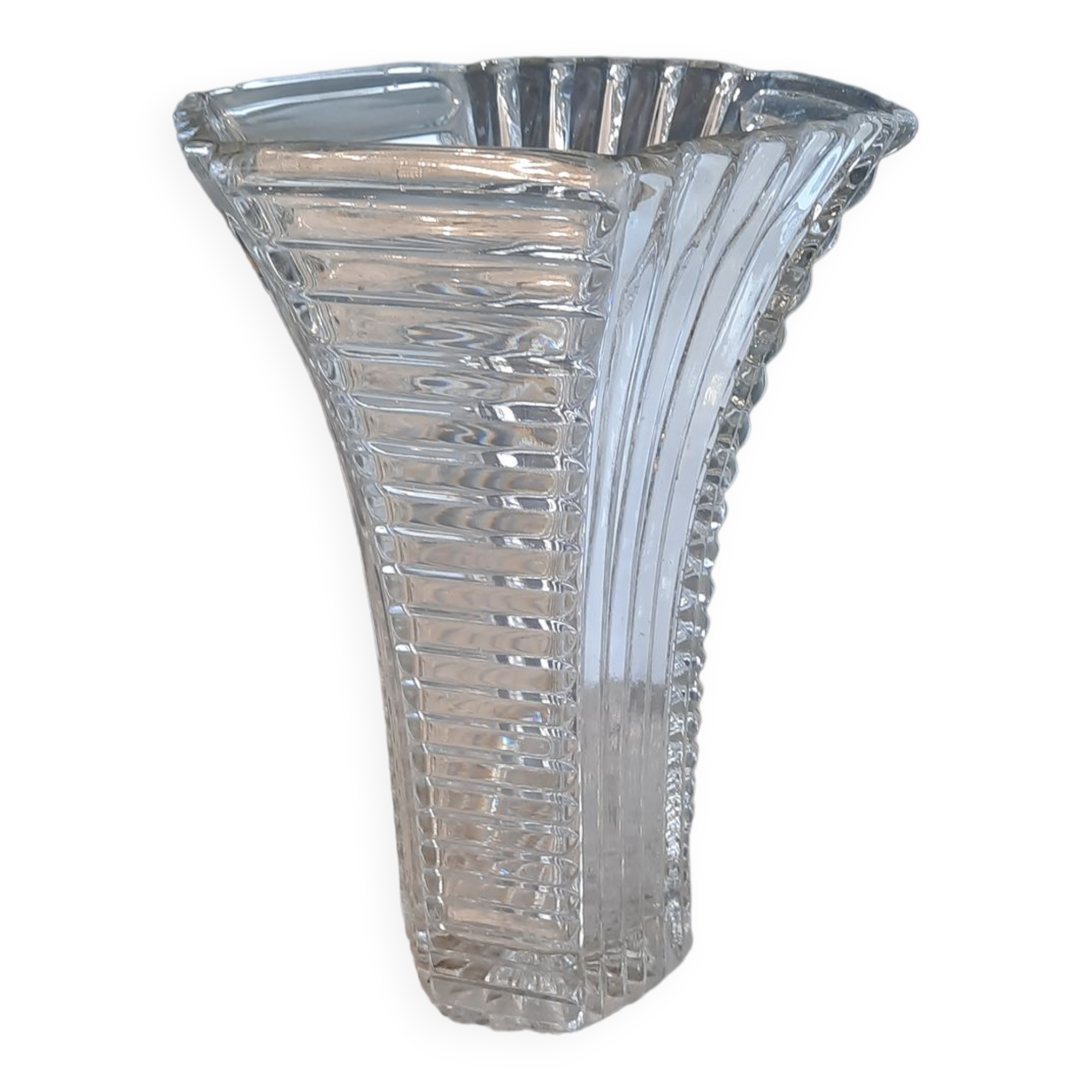 Art Deco white glass vase