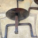 Vintage brutalist steel candle holder