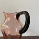 Pichet Art déco en verre rose et noir, années 20-30