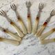 Set of 9 forks with horn dessert 50/60s
