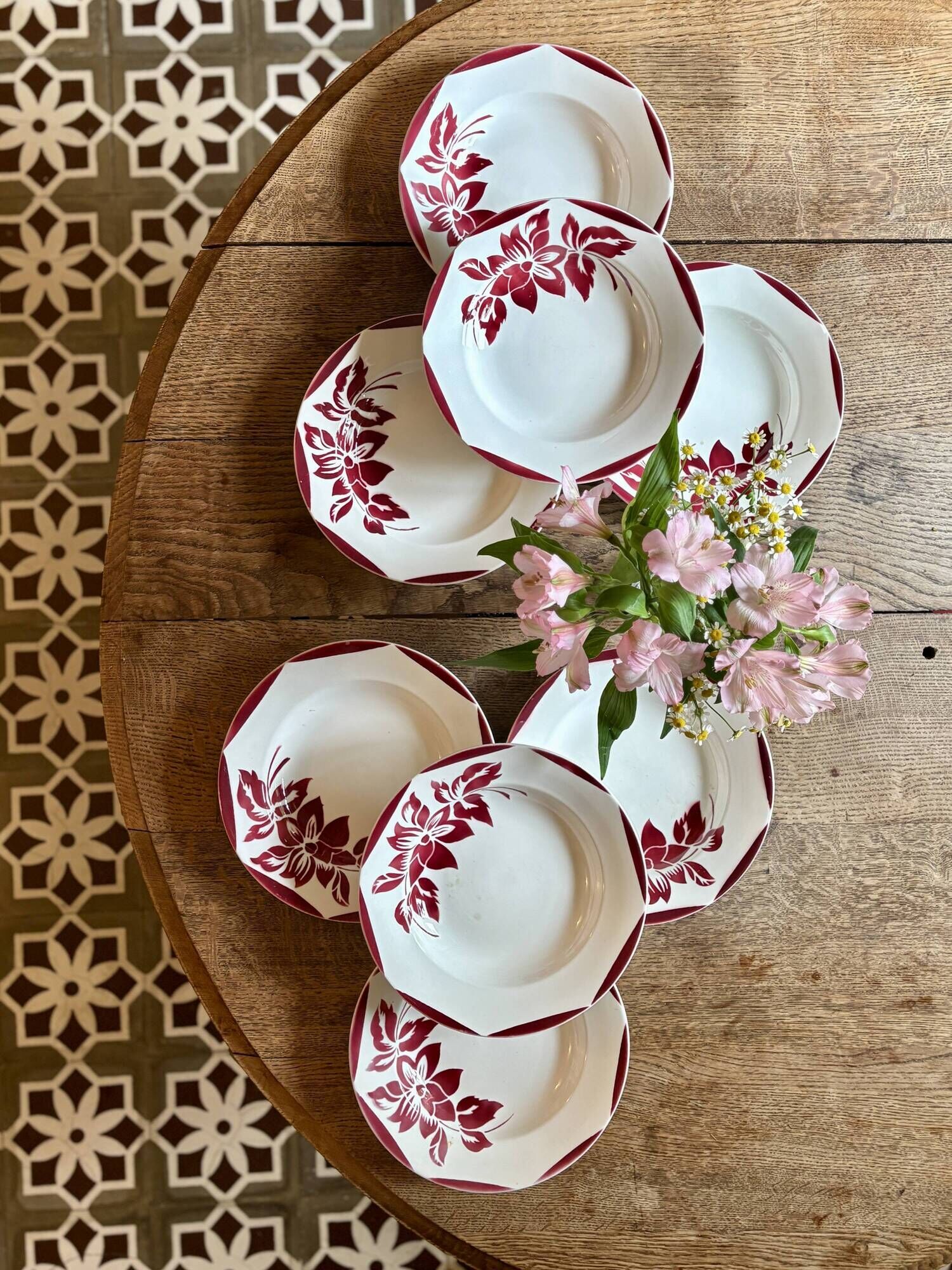 Lot de 8 assiettes creuses vintage, Jacky de Digoin