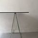 Large smoked glass and chrome metal desk, Sauze design 1970.