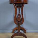 Mahogany burl catch-all table, Empire period – early 19th century