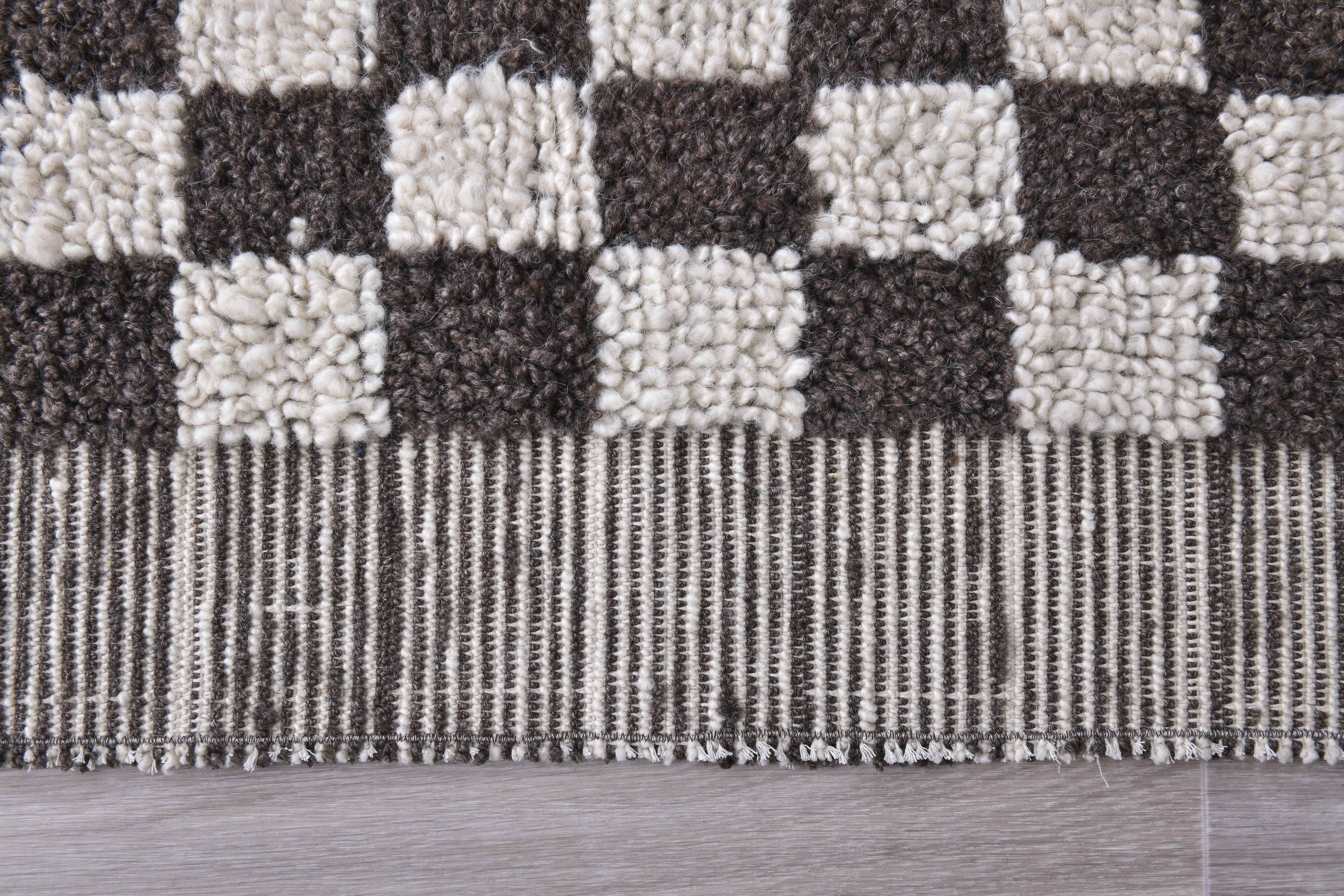 Brown White Vintage Runner Rug 69x249Cm SK 241394