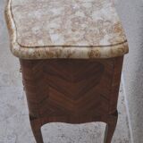 Bedside Louis XV marquetry marble