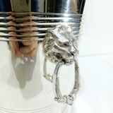 Seau à champagne en métal argenté, tête de lion