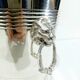 Silver-plated champagne bucket with lion head