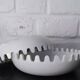 Mebel Clam ashtray from the 1970s by Alan Fletcher in white.
