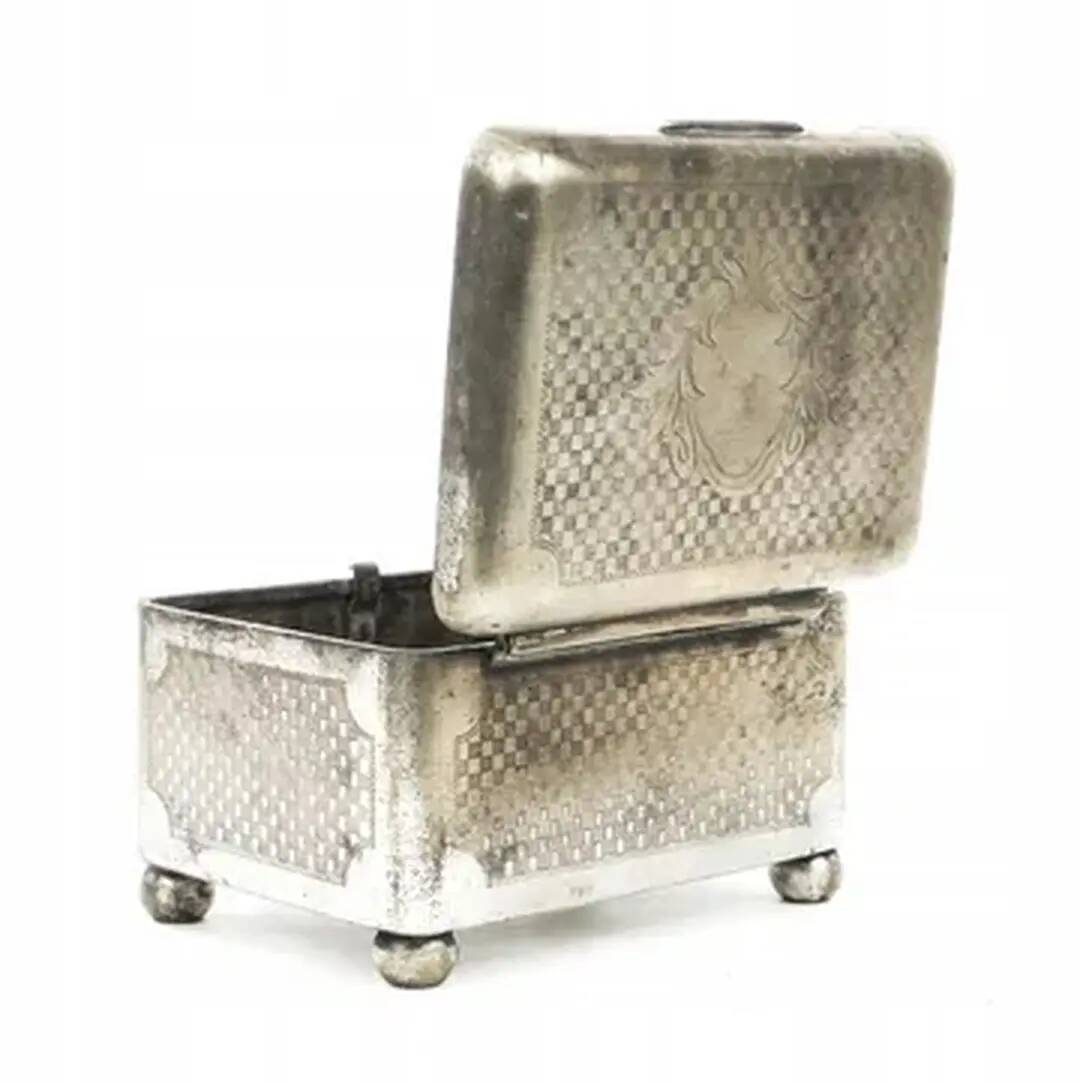 Art Deco sugar bowl, silver-plated brass, Norblin, Poland, 1920s