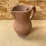 Antique VILLENAUXE Champagne Pitcher in Beige Ceramic Vintage