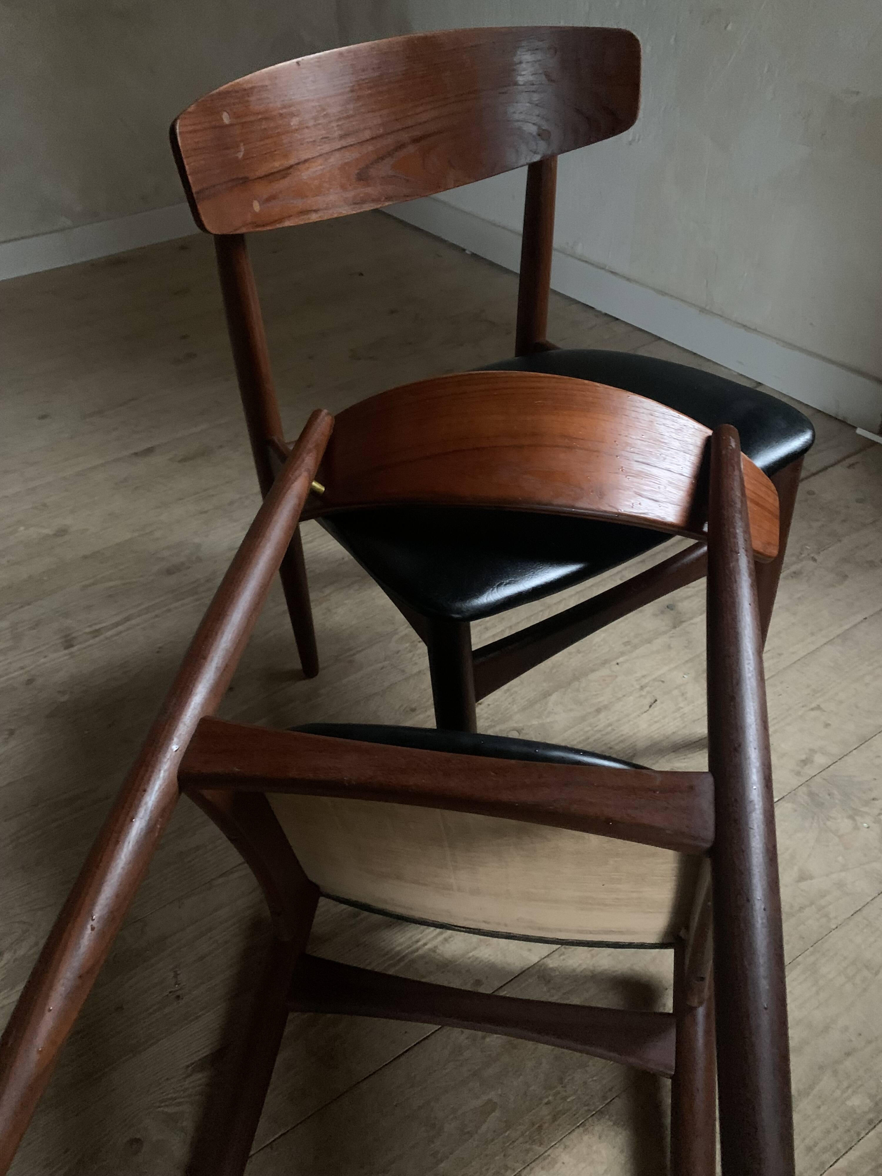 Vintage Scandinavian teak chairs by Henri Walter Klein
