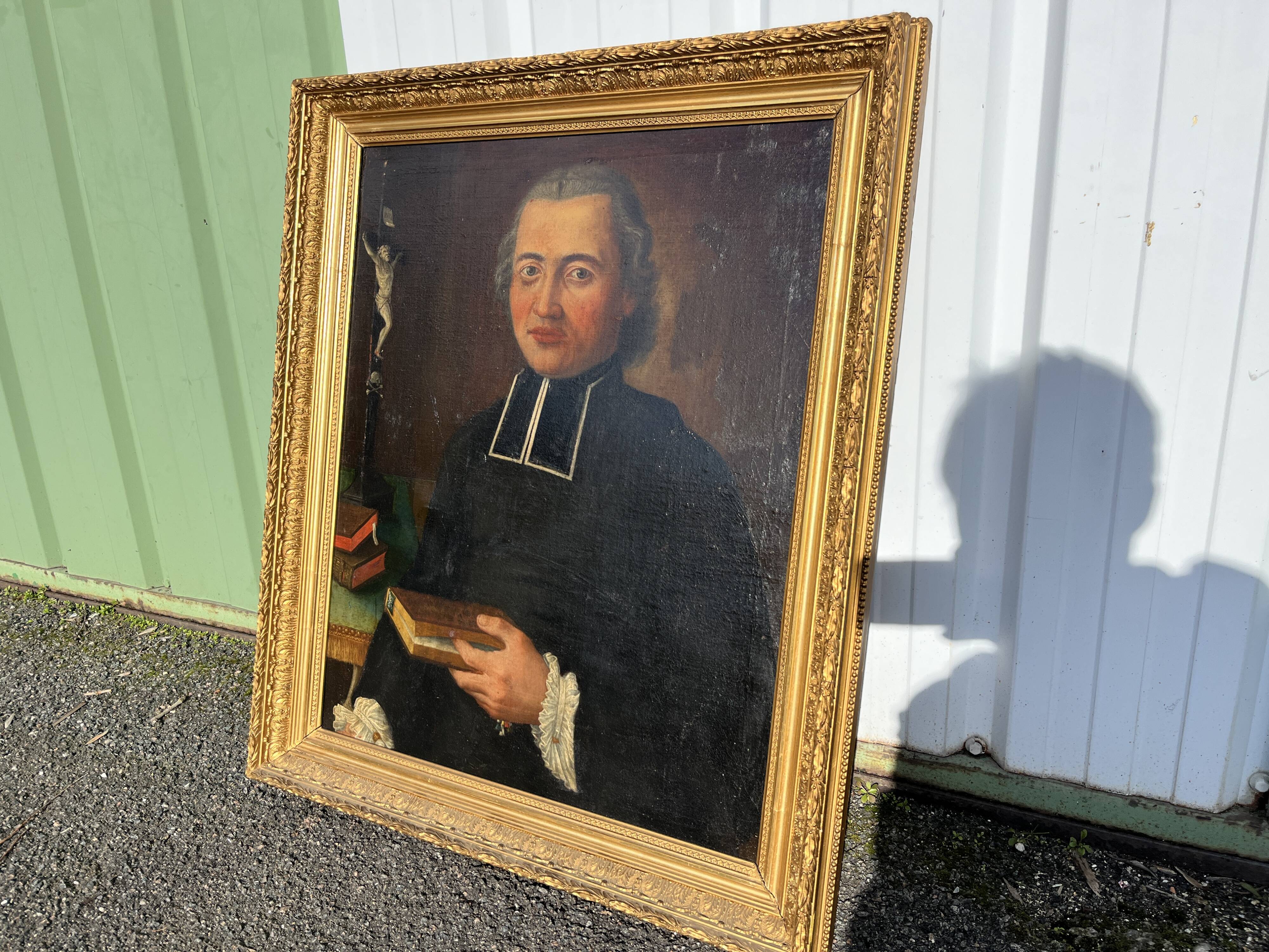 Important portrait 18th century - Philippe Roux, Priest in Périgord - Dated 1751