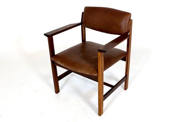 fauteuil de bureau en cuir, Suède, 1960