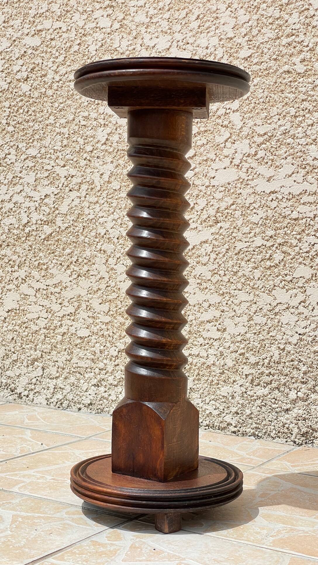 Charles dudouyt vintage oak plants holder