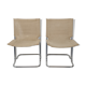 Set of 2 italian canvas and chromed metal chairs, 1970's
