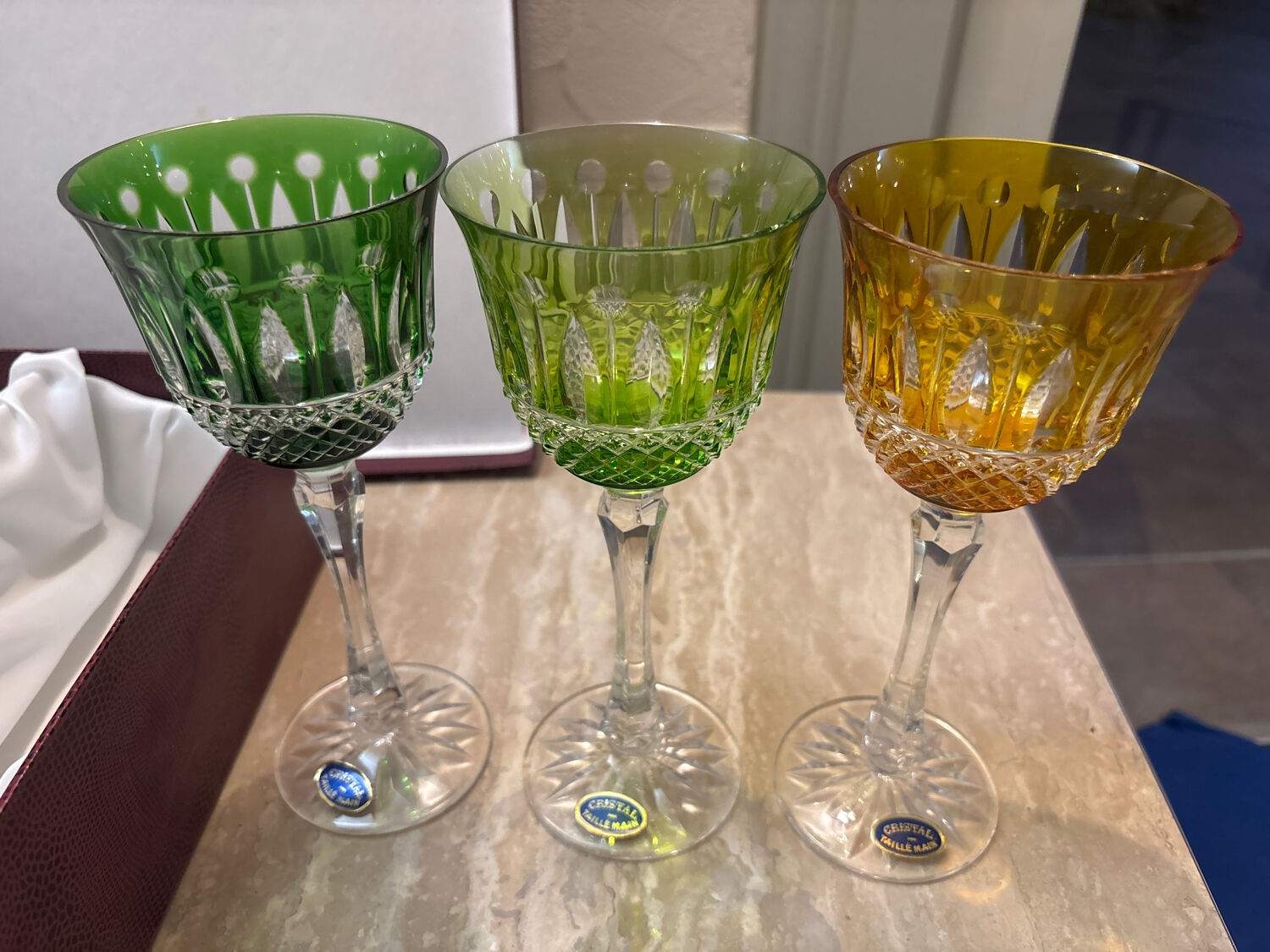 6 Roemers crystal wine glasses