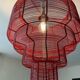 Vintage metal cage chandelier from the 80s