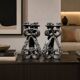 Marius Giuge artist pottery Vallauris 2 candlesticks