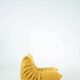 Togo Chair and Pouf Set in Yellow Tweed