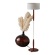Vintage Scandinavian lamp in teak/chromed metal/cotton